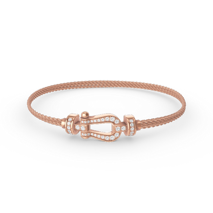 [Stars Jewelry]FORCE SMALL HORSESHOE  DIAMOND CHAIN ROPE BRACELET
