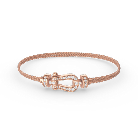 [Stars Jewelry]FORCE SMALL HORSESHOE  DIAMOND CHAIN ROPE BRACELET