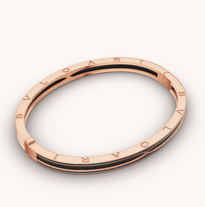 [Stars Jewelry]ZERO 1 PINK GOLD WITH MATTE BLACK CERAMIC BRACELET