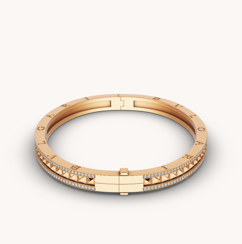 [Stars Jewelry]ZERO 1 SPIRAL AND PAVED DIAMOND GOLD BRACELET