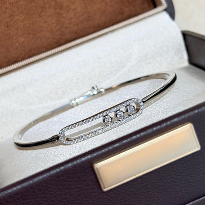 [Stars Jewelry]Move Pavé Diamond Bangle Bracelet M