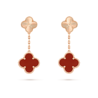 [Stars Jewelry]CLOVER 2 MOTIF  LASER CARNELIAN EARRINGS