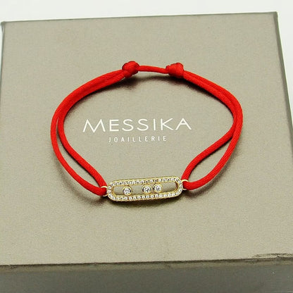 [Stars Jewelry]Care(Medium-3.5mm) pink cord pavé bracelet