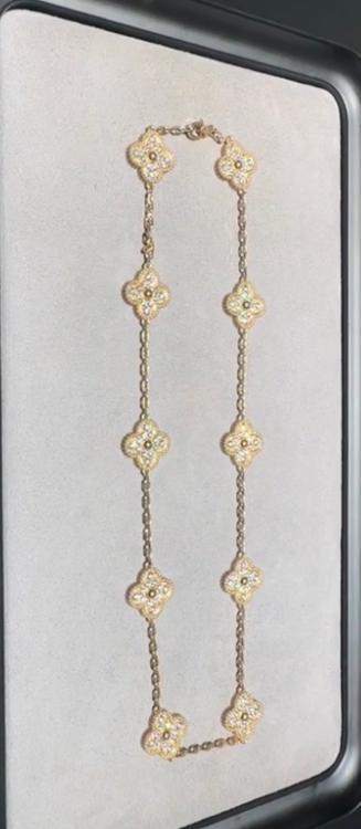 [Stars Jewelry Jewelry]CLOVER 10 MOTIFS  Gold Diamond  NECKLACE