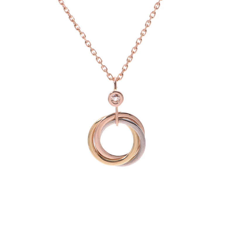 [Stars Jewelry]TRINITY SILVER GOLD PINK GOLD NECKLACE