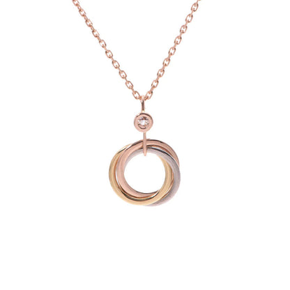 [Stars Jewelry]TRINITY SILVER GOLD PINK GOLD NECKLACE