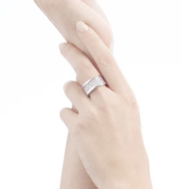 [Stars Jewelry]ZERO 1 WITH PAVED DIAMONDS ON THE SPIRAL RING