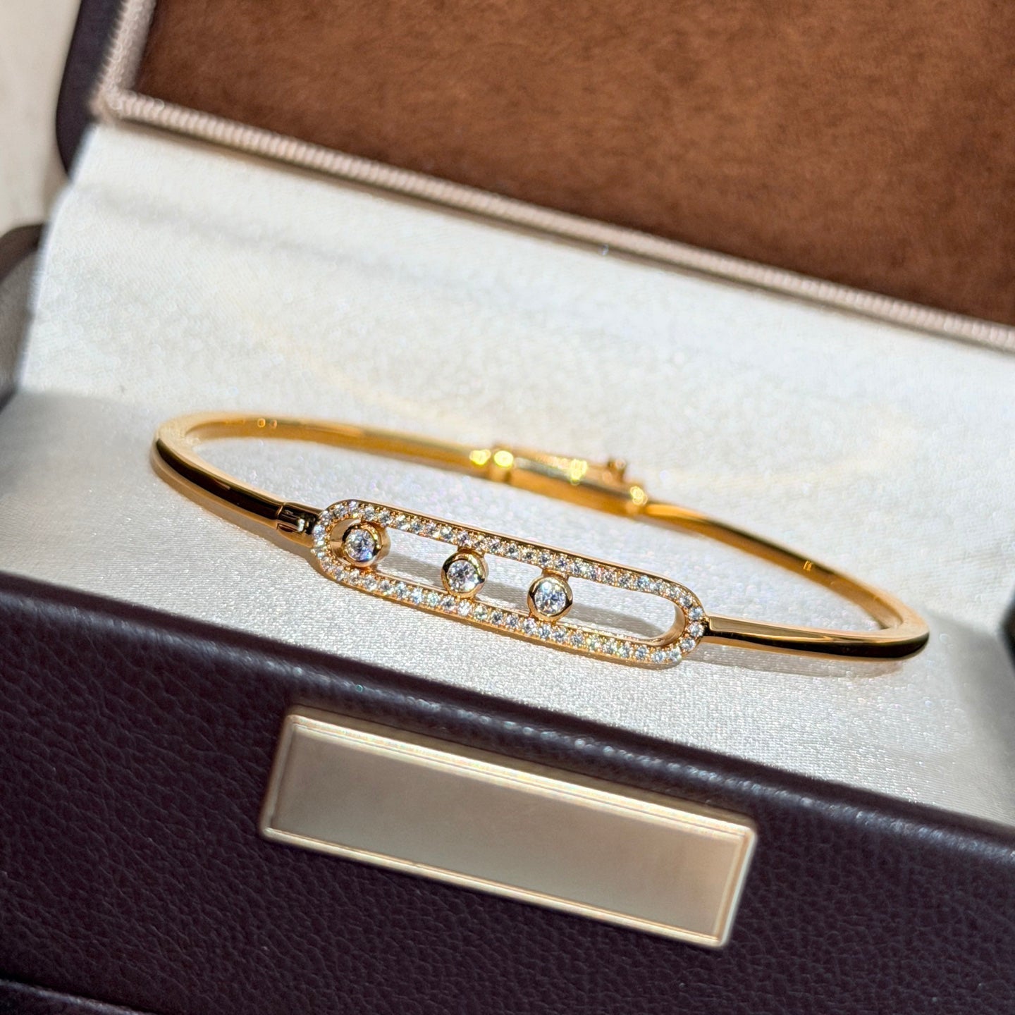 [Stars Jewelry]Move Pavé Diamond Bangle Bracelet M