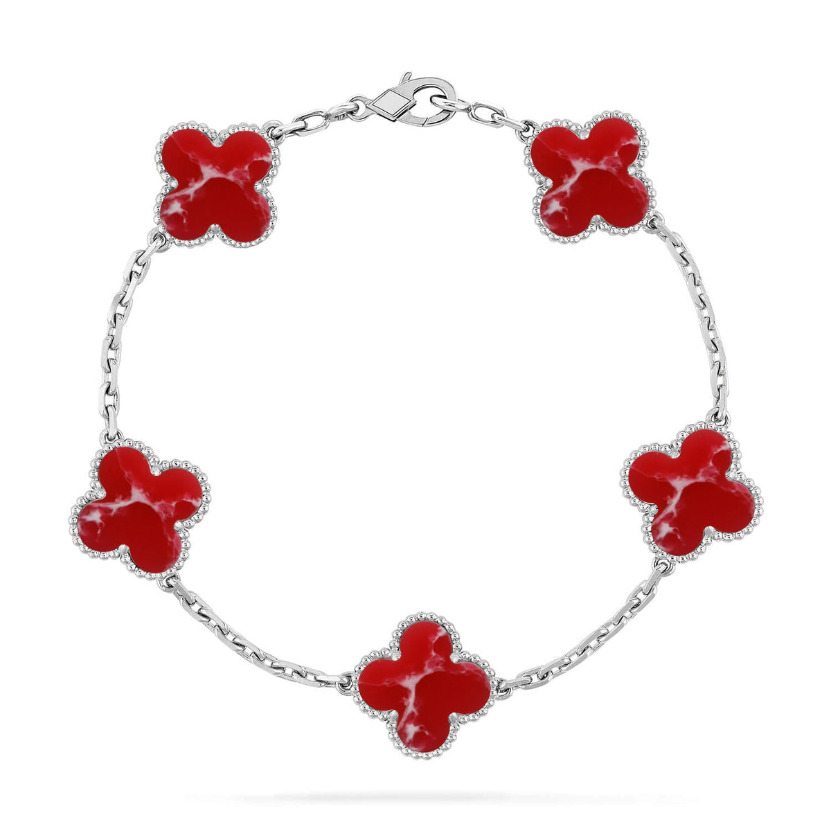 [Stars Jewelry]CLOVER 5 MOTIF RED PATTERN BRACELET COLLECTION