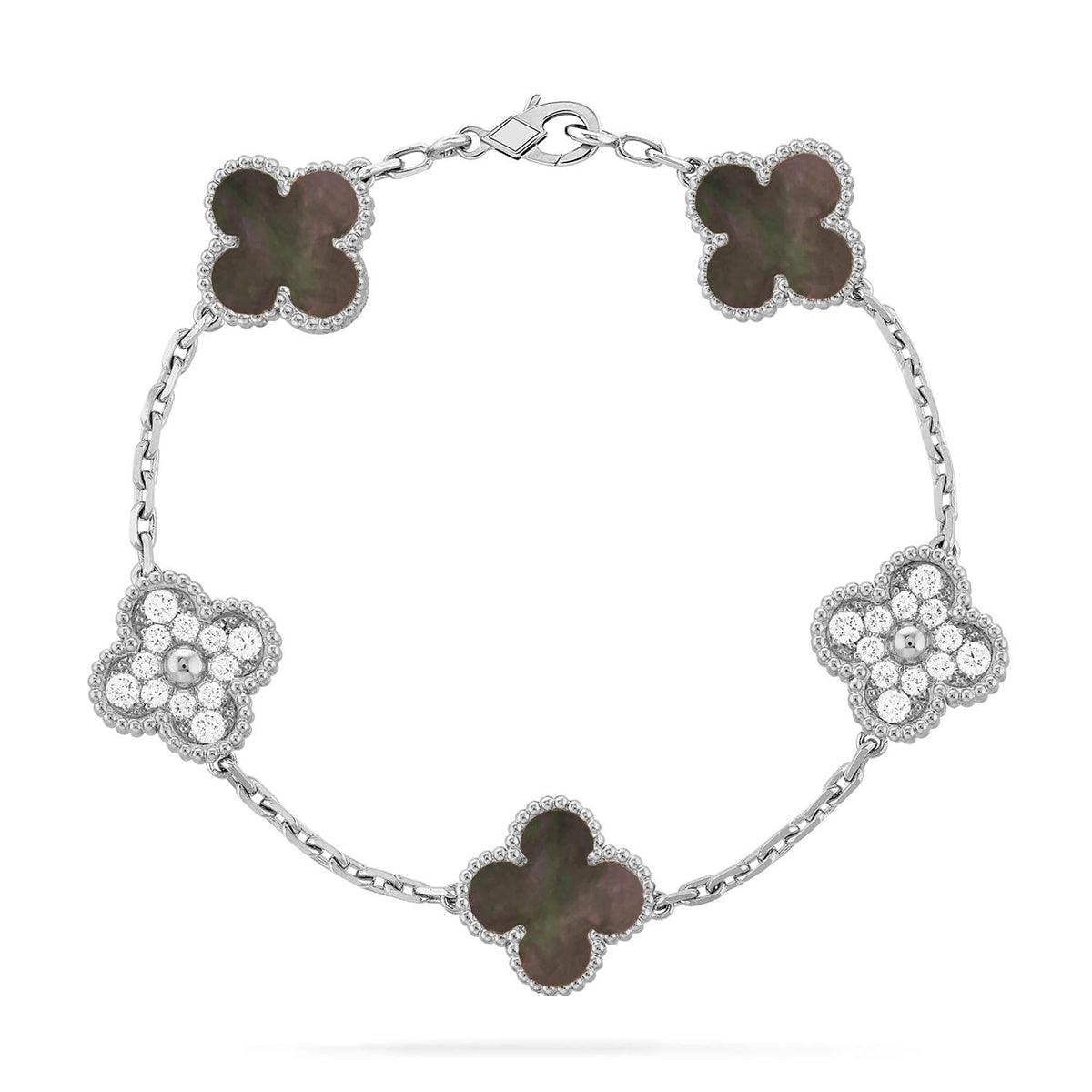 [Stars Jewelry] CLOVER 5 MOTIF GRAY MOP BRACELET COLLECTION
