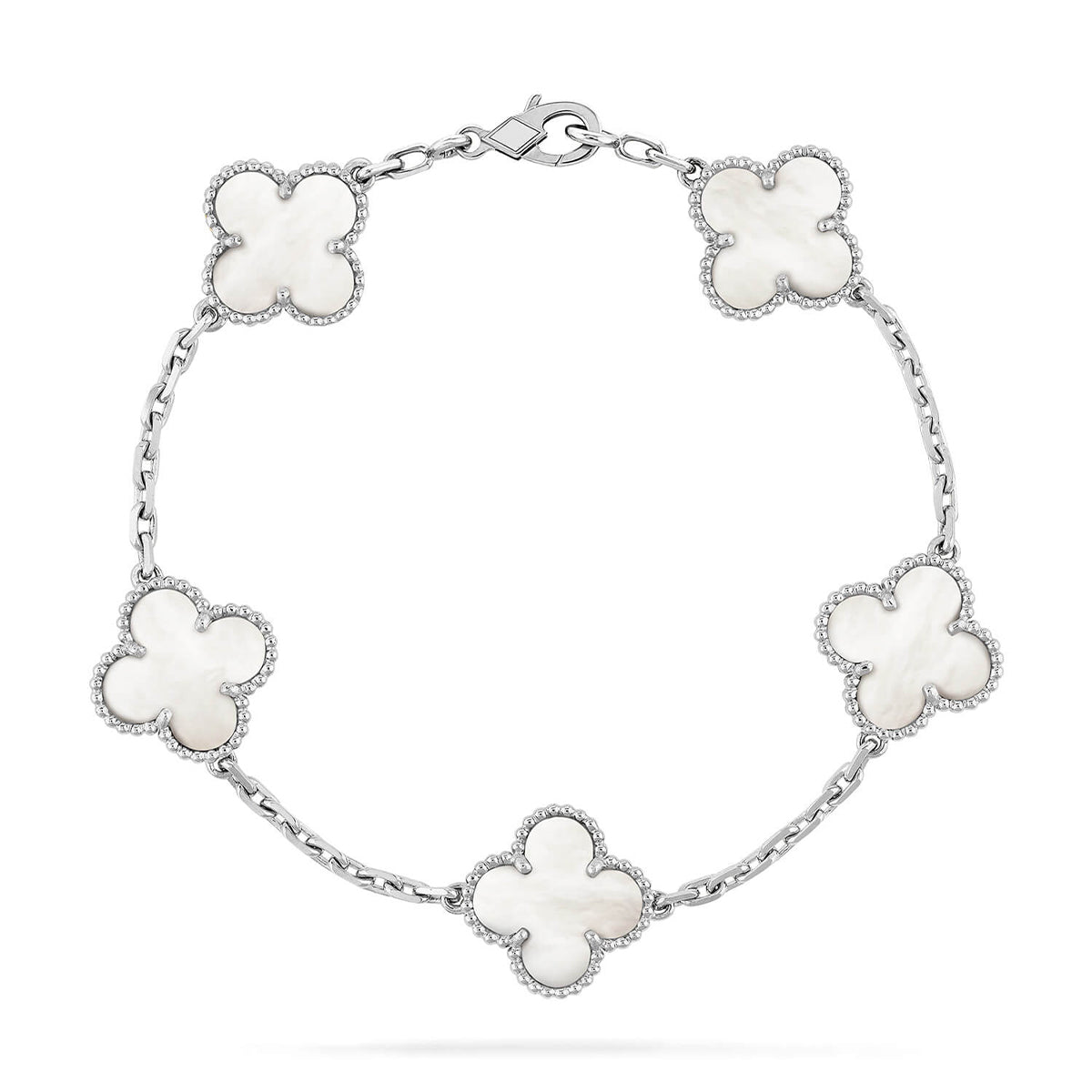 [Stars Jewelry]CLOVER WHITE PEARL MOP 5 MOTIF BRACELET COLLECTION