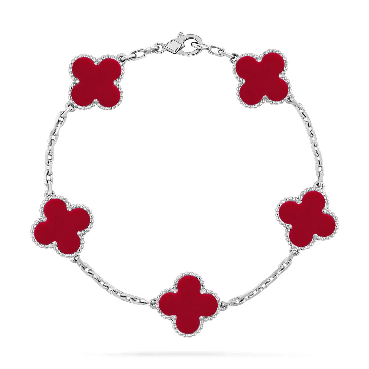[Stars Jewelry] CLOVER 5 MOTIF RED CORNELIAN BRACELET COLLECTION
