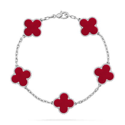 [Stars Jewelry] CLOVER 5 MOTIF RED CORNELIAN BRACELET COLLECTION