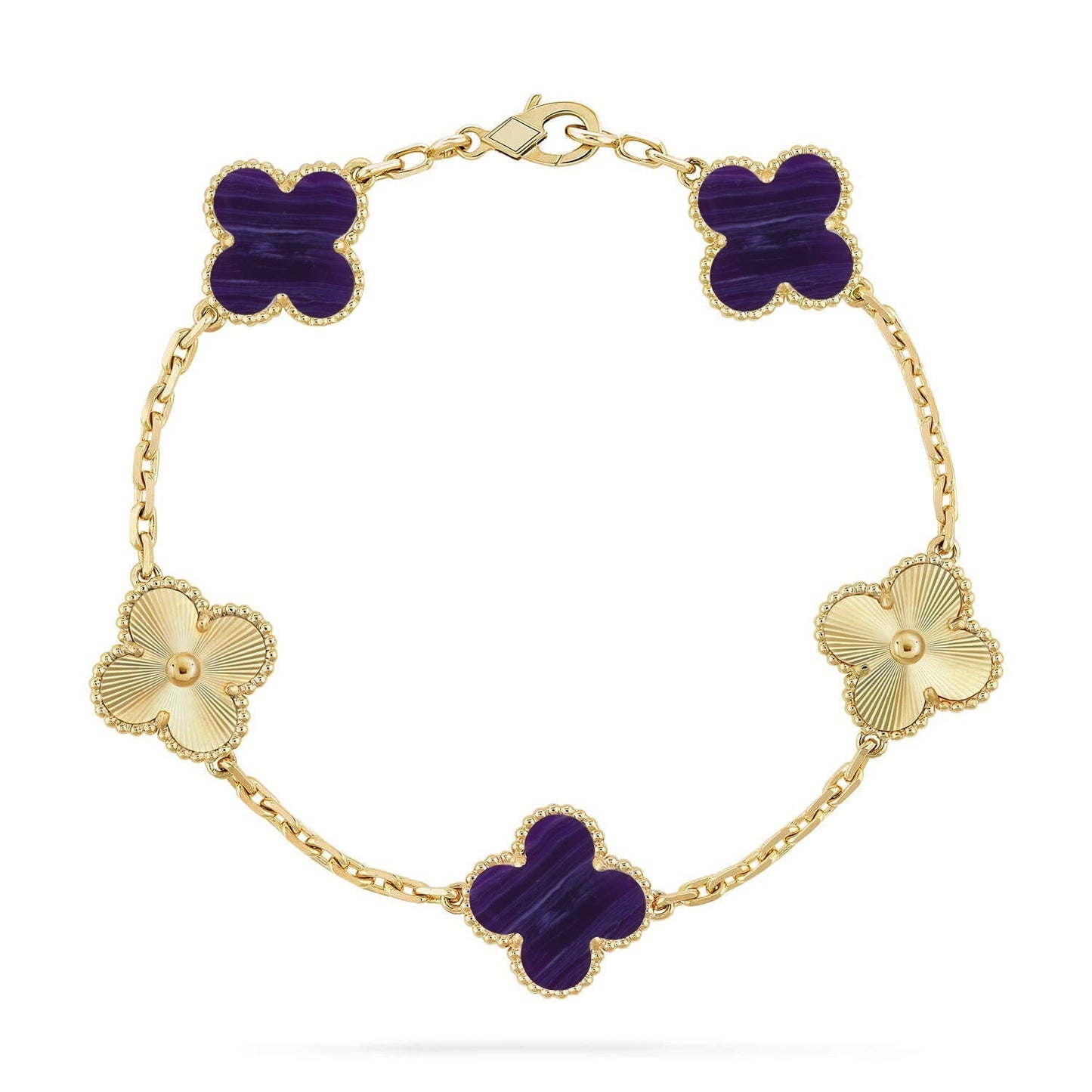 [Stars Jewelry]CLOVER 5 MOTIF PURPLE STRIPES BRACELET COLLECTION