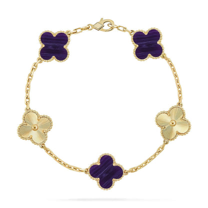 [Stars Jewelry]CLOVER 5 MOTIF PURPLE STRIPES BRACELET COLLECTION