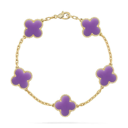 [Stars Jewelry]CLOVER 5 MOTIF LIGHT PURPLE BRACELET COLLECTION