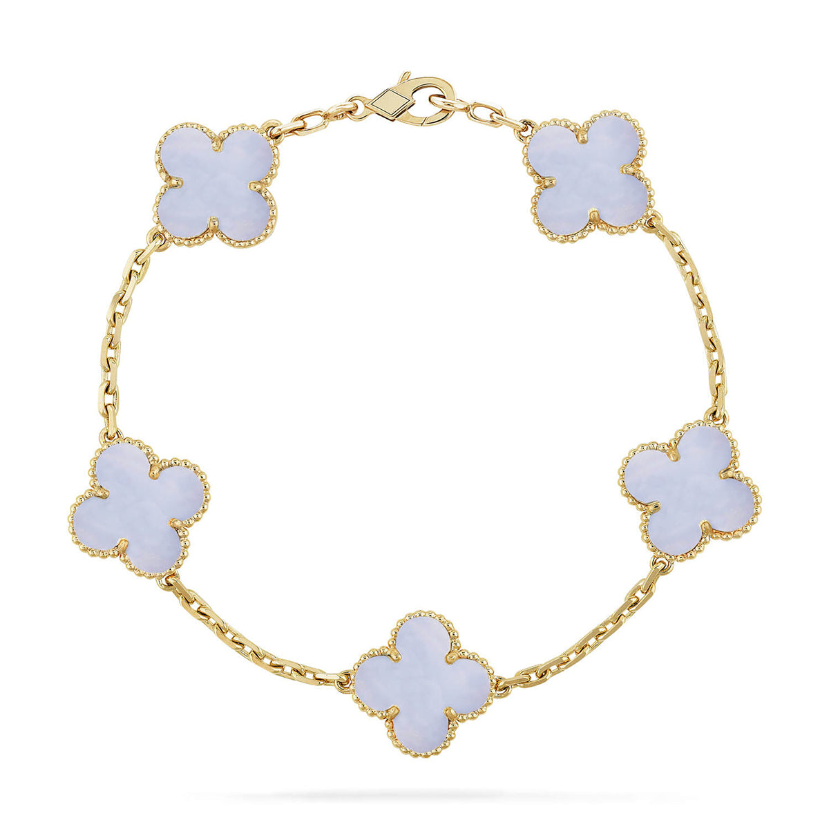 [Stars Jewelry] CLOVER 5 MOTIF PURPLE CHALCEDONY BRACELET COLLECTION