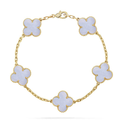 [Stars Jewelry] CLOVER 5 MOTIF PURPLE CHALCEDONY BRACELET COLLECTION