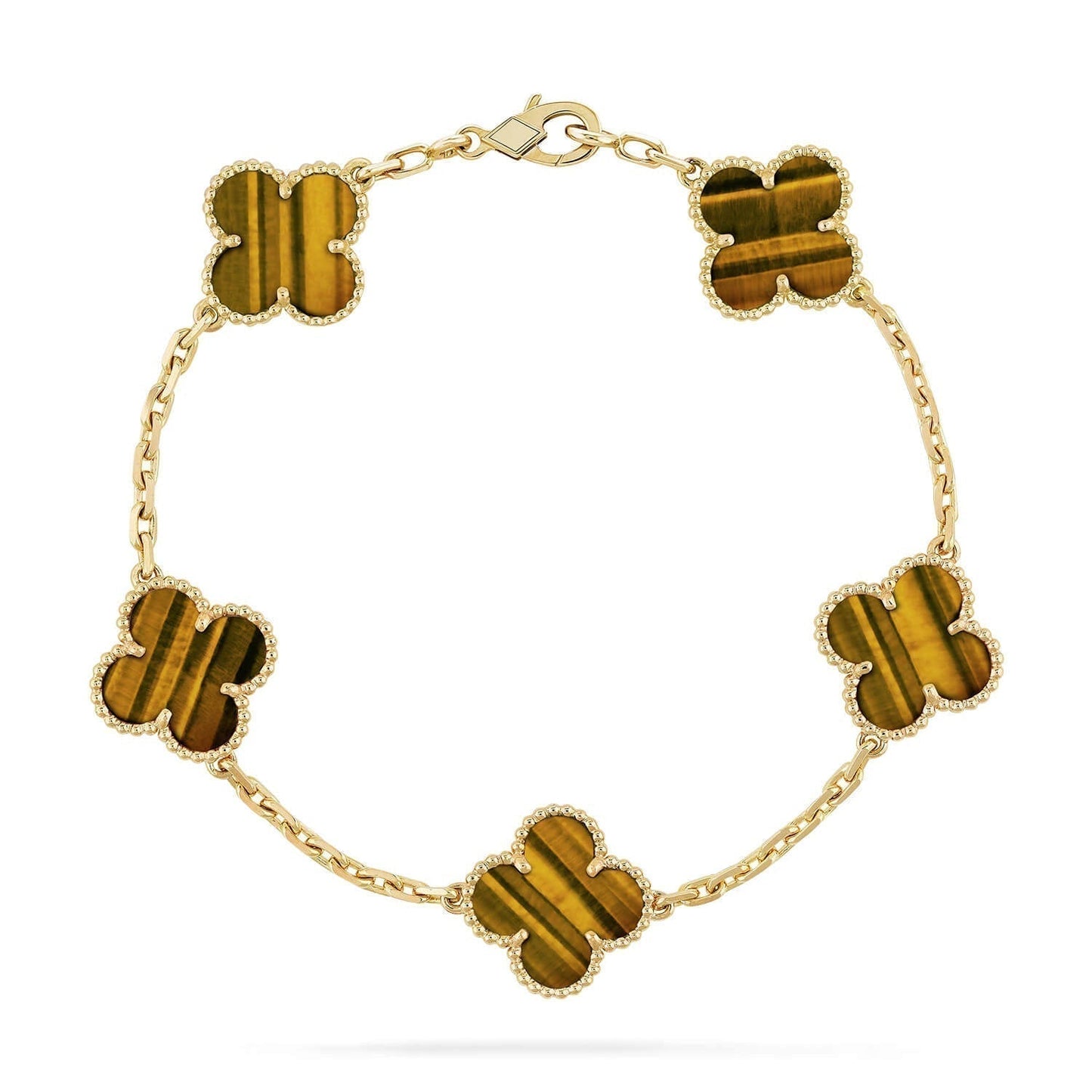 [Stars Jewelry] CLOVER 5 MOTIFS TIGER EYE BRACELET COLLECTION