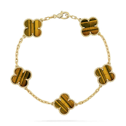 [Stars Jewelry] CLOVER 5 MOTIFS TIGER EYE BRACELET COLLECTION