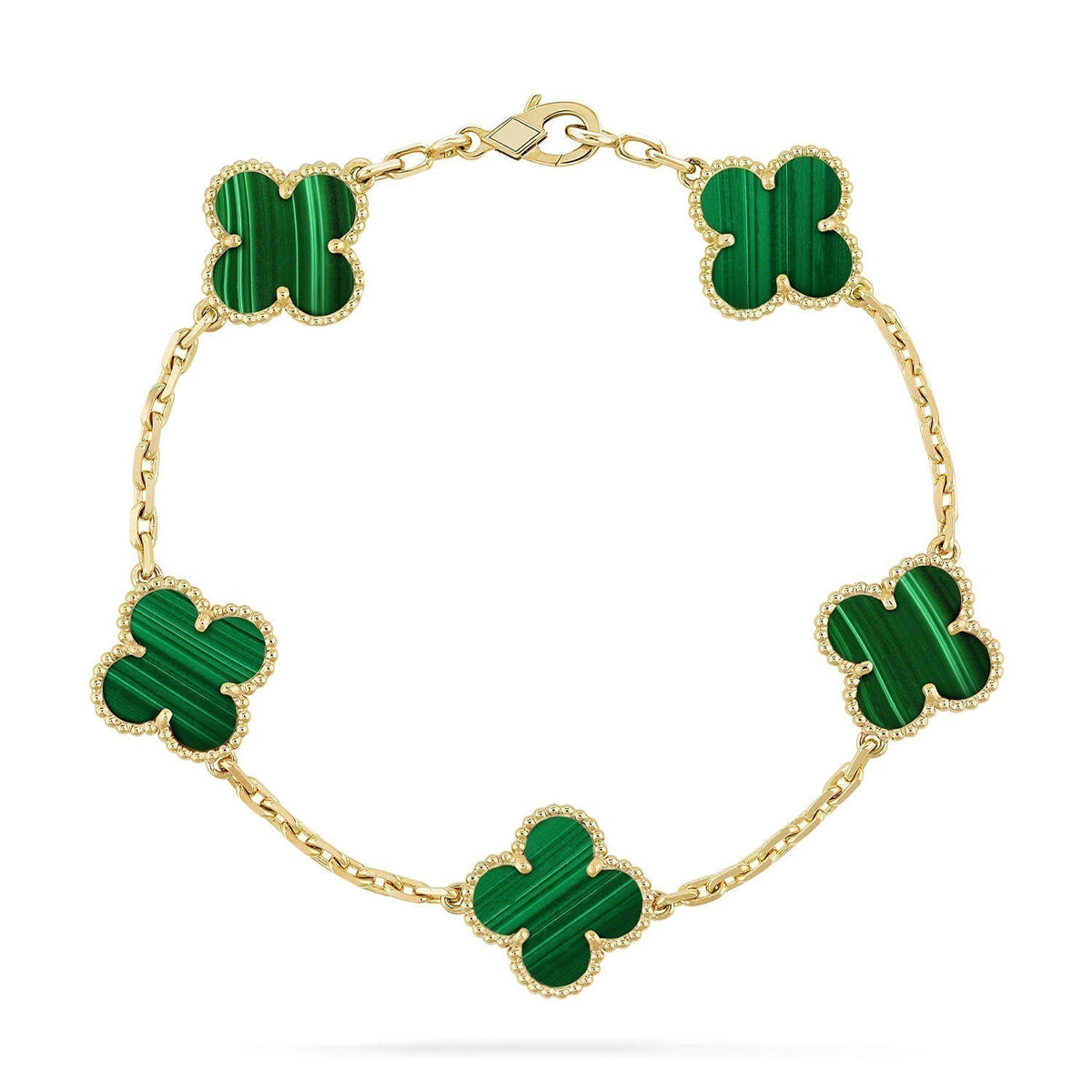 [Stars Jewelry] CLOVER 5 MOTIF MALACHITE BRACELET COLLECTION