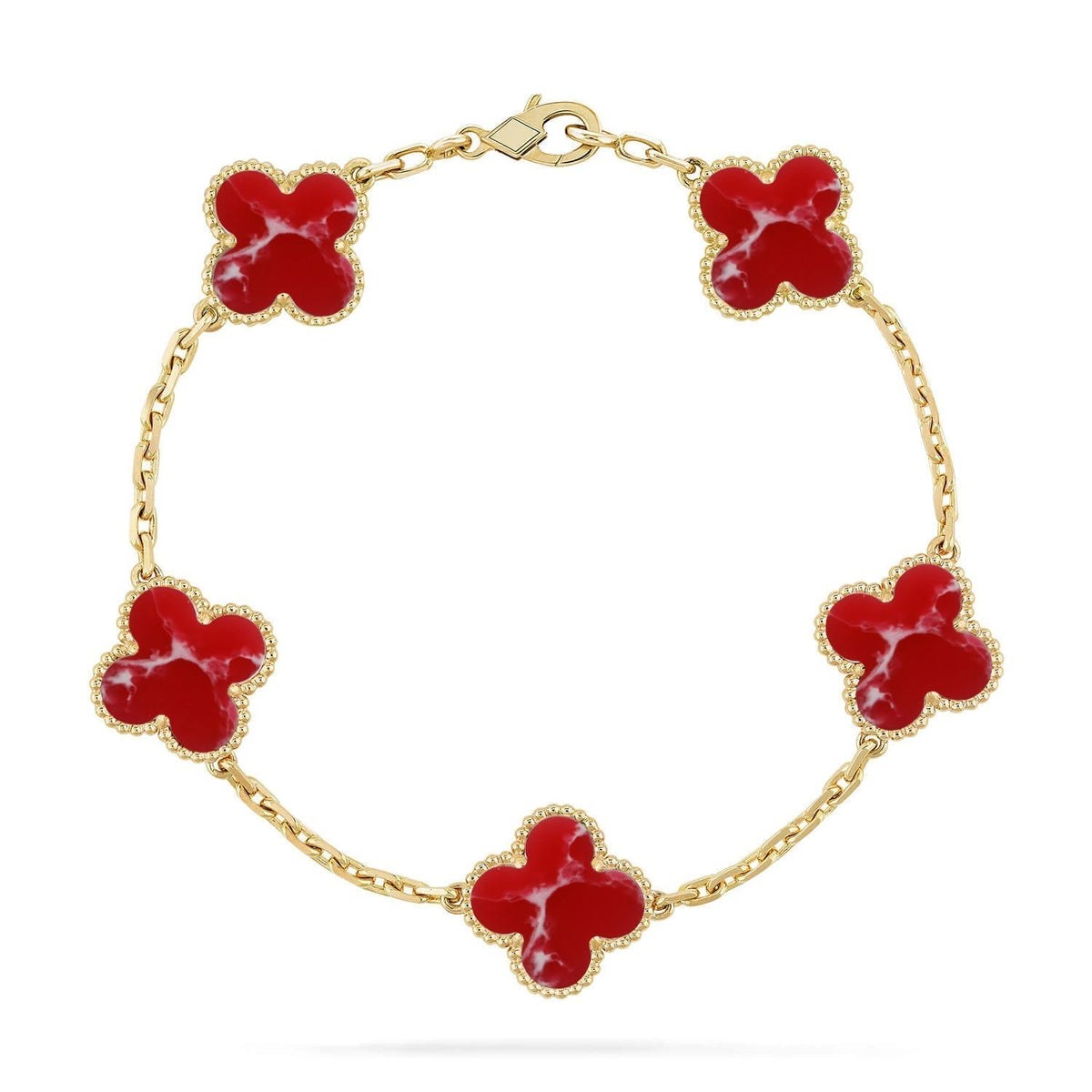 [Stars Jewelry]CLOVER 5 MOTIF RED PATTERN BRACELET COLLECTION