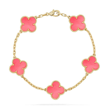 [Stars Jewelry] CLOVER 5 MOTIFS  PINK MOP BRACELET COLLECTION