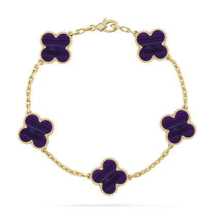 [Stars Jewelry]CLOVER 5 MOTIF PURPLE STRIPES BRACELET COLLECTION