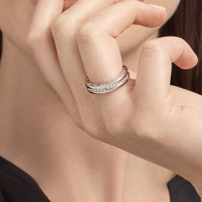 [Stars Jewelry]ZERO 1 ONE-BAND PAVED DIAMONDS ON THE SPIRAL RING