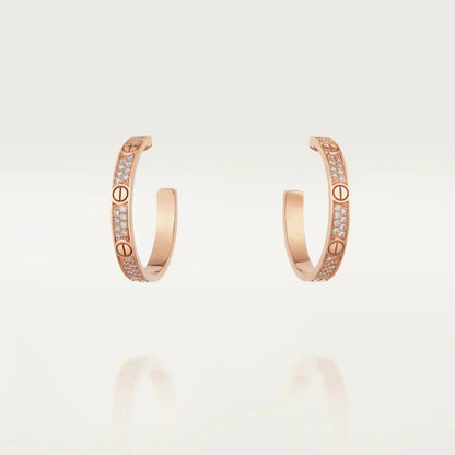 [Stars Jewelry]LOVE EARRINGS 3.6MM DIAMOND PAVED