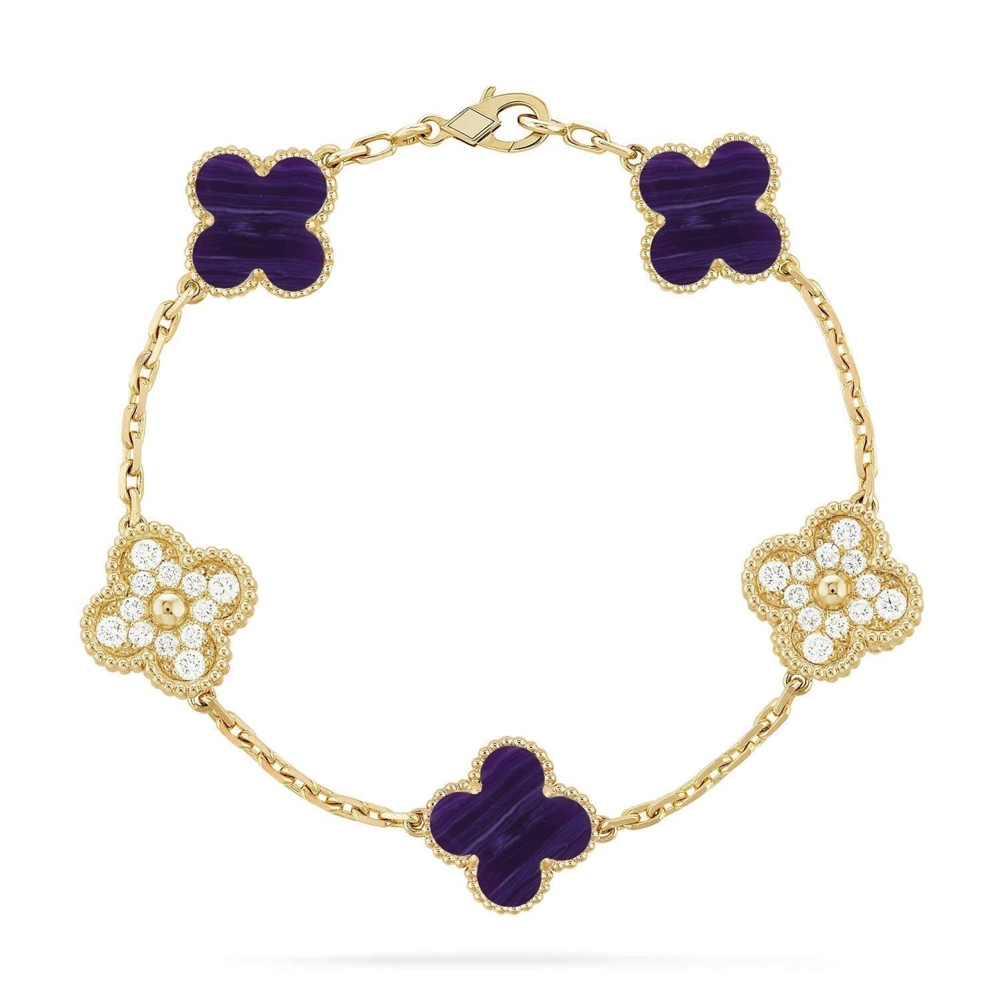 [Stars Jewelry]CLOVER 5 MOTIF PURPLE STRIPES BRACELET COLLECTION