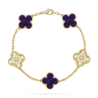[Stars Jewelry]CLOVER 5 MOTIF PURPLE STRIPES BRACELET COLLECTION