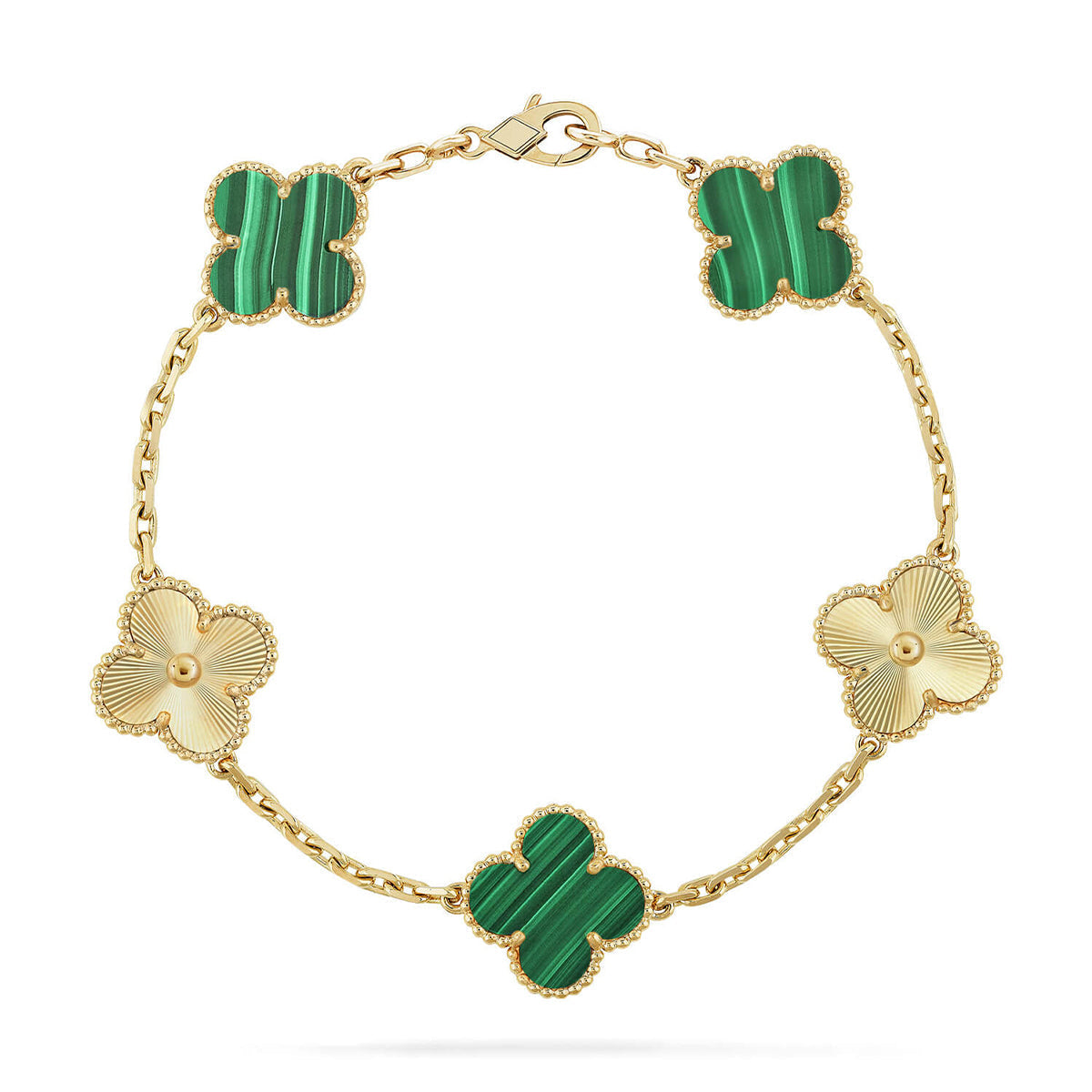 [Stars Jewelry] CLOVER 5 MOTIF MALACHITE BRACELET COLLECTION