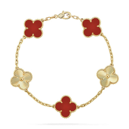[Stars Jewelry] CLOVER 5 MOTIF RED CORNELIAN BRACELET COLLECTION