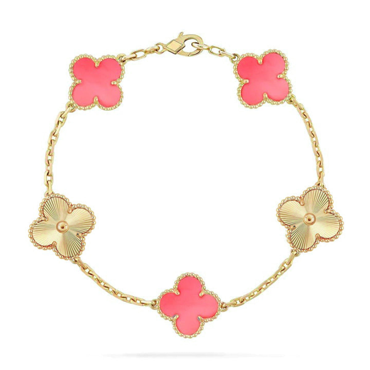 [Stars Jewelry] CLOVER 5 MOTIFS  PINK MOP BRACELET COLLECTION