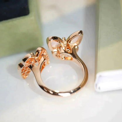[Stars Jewelry]TWIN BUTTERFLY DIAMOND MOP RING