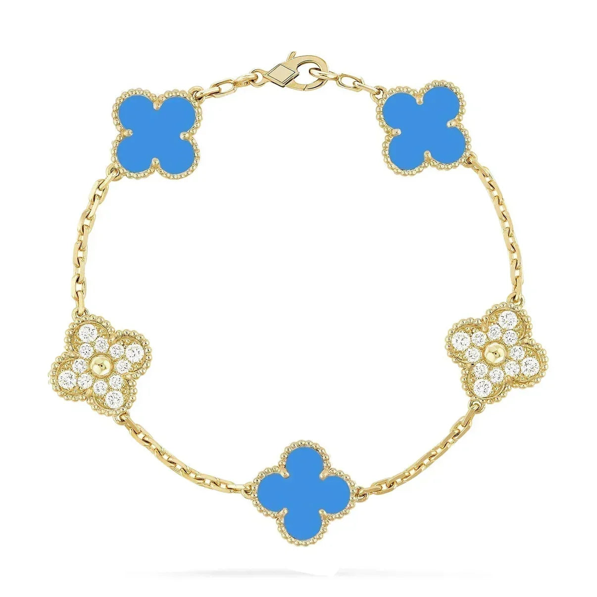 [Stars Jewelry] CLOVER 5 MOTIF BLUE AGATE BRACELET COLLECTION