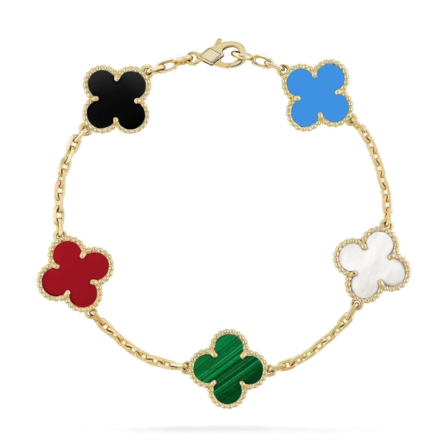 [Stars Jewelry]CLOVER 5 MOTIFS MULTICOLOR BRACELET