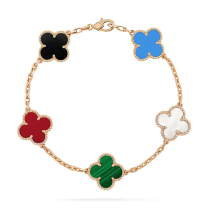 [Stars Jewelry]CLOVER 5 MOTIFS MULTICOLOR BRACELET