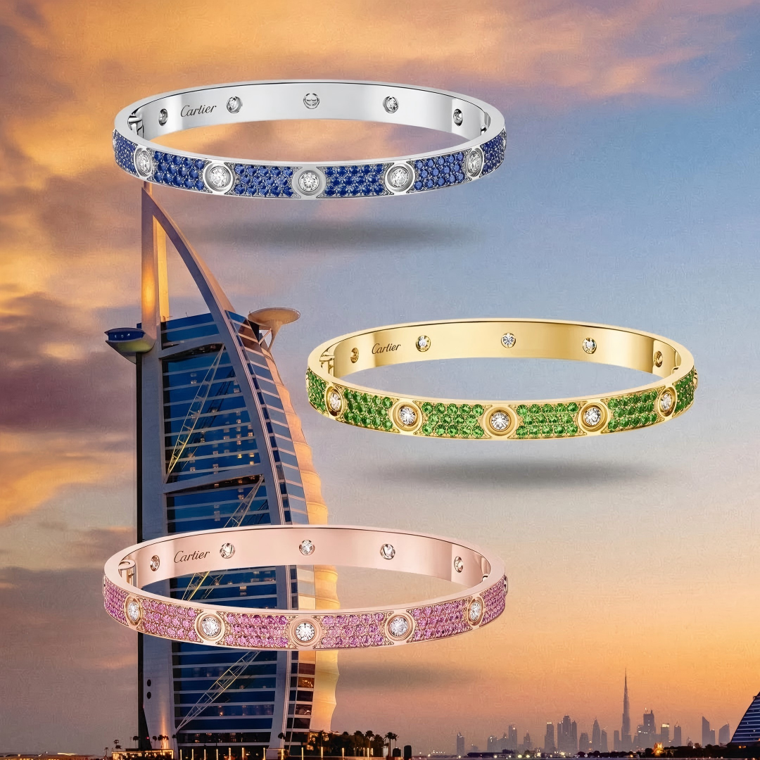 [Stars Jewelry]2026 PAVE GEMSTONE LOVE BRACELET 6.1MM 10 DIAMONDS