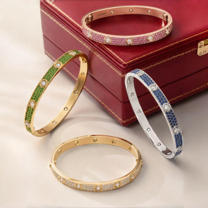 [Stars Jewelry]2026 PAVE GEMSTONE LOVE BRACELET 6.1MM 10 DIAMONDS