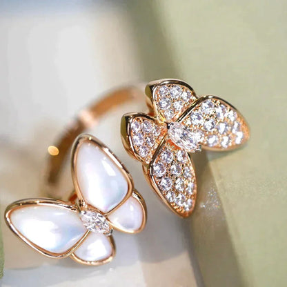 [Stars Jewelry]TWIN BUTTERFLY DIAMOND MOP RING