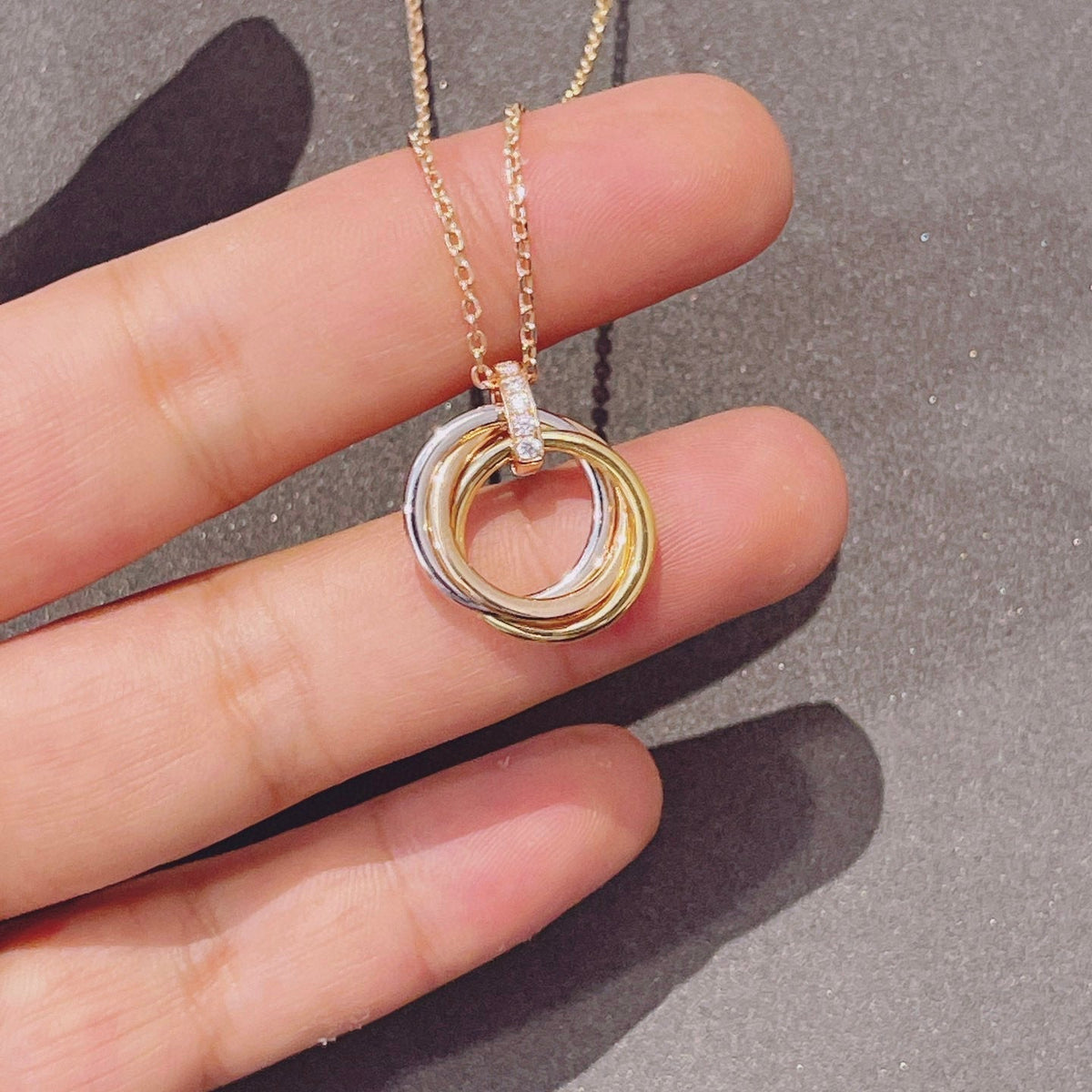 [Stars Jewelry]TRINITY NECKLACE GOLD  DIAMONDS
