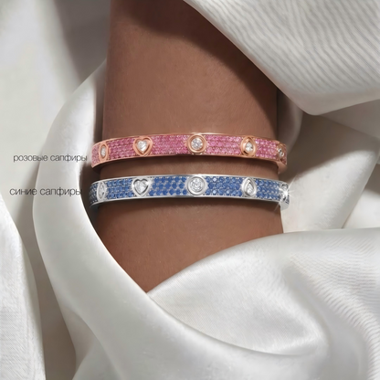 [Stars Jewelry]2026 PAVE GEMSTONE LOVE BRACELET 6.1MM 10 DIAMONDS