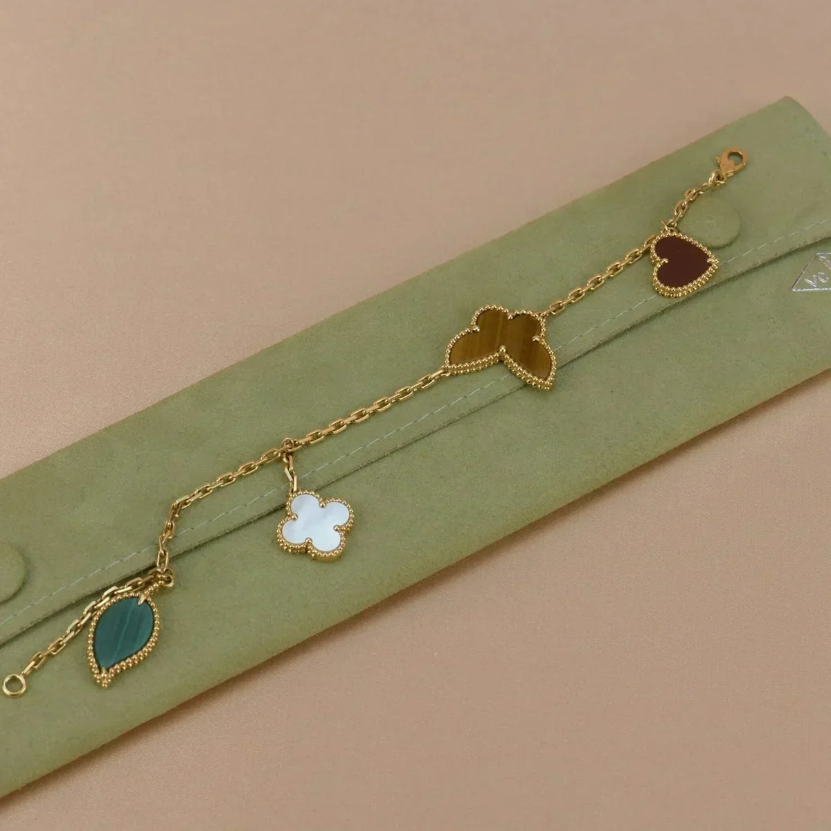 [Stars Jewelry]LUCKY SPRING 5 MOTIF GOLD BRACELET