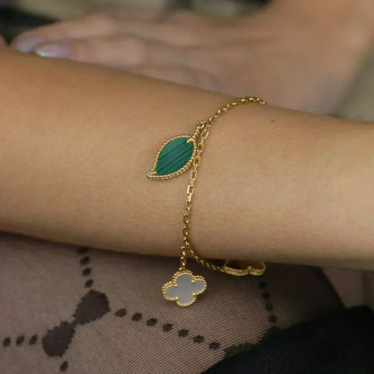 [Stars Jewelry]LUCKY SPRING 5 MOTIF GOLD BRACELET