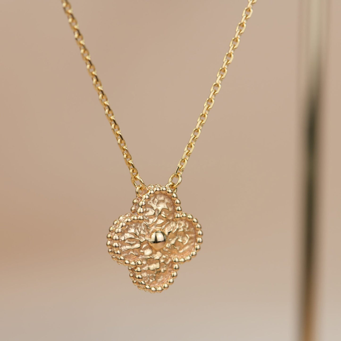[Stars Jewelry]CLOVER 15MM  BRONZING NECKLACE