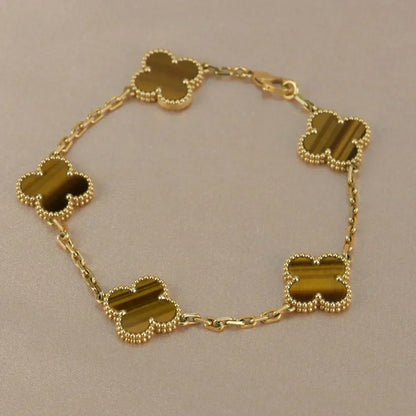 [Stars Jewelry] CLOVER 5 MOTIFS TIGER EYE BRACELET COLLECTION