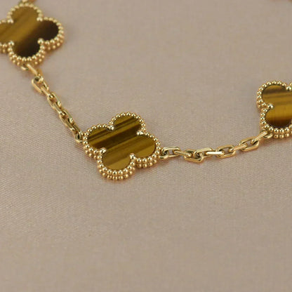 [Stars Jewelry] CLOVER 5 MOTIFS TIGER EYE BRACELET COLLECTION