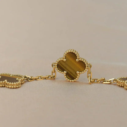 [Stars Jewelry] CLOVER 5 MOTIFS TIGER EYE BRACELET COLLECTION
